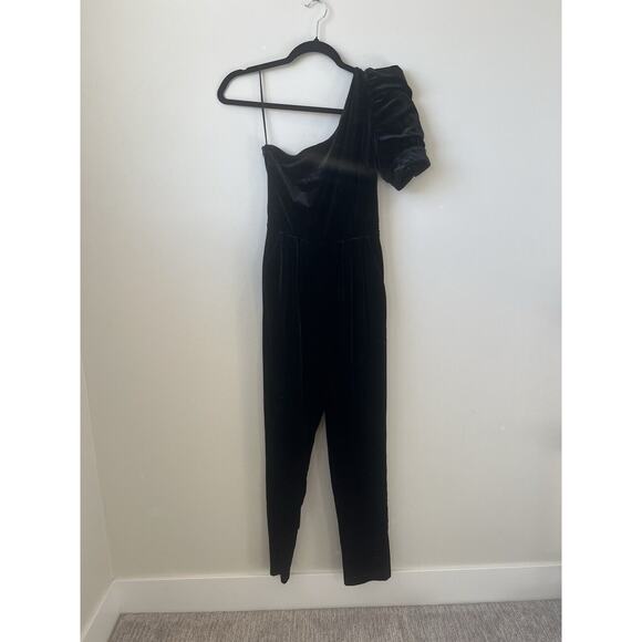 Revolve Yumi Kim Velvet Cropped Jumpsuit Black Velvet Womens Size XS, Classic - Picture 2 of 7